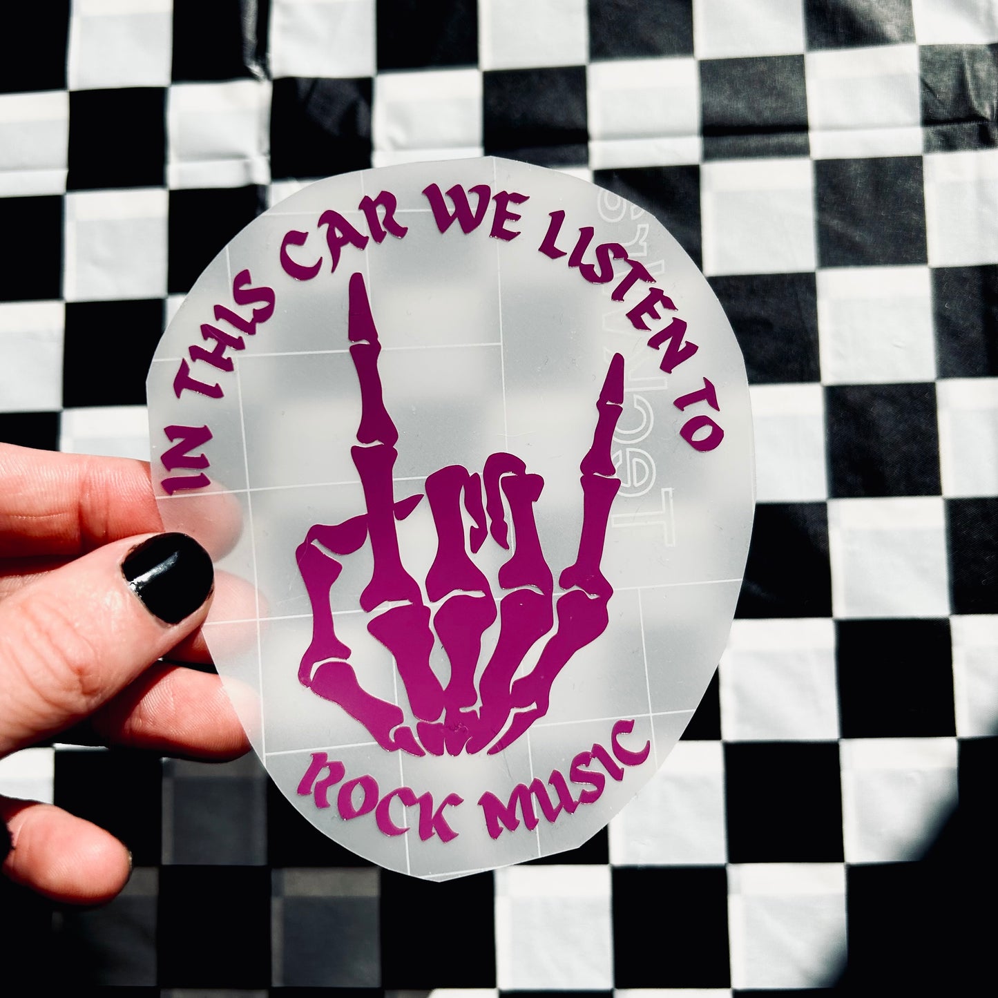 In this car we listen to rock music