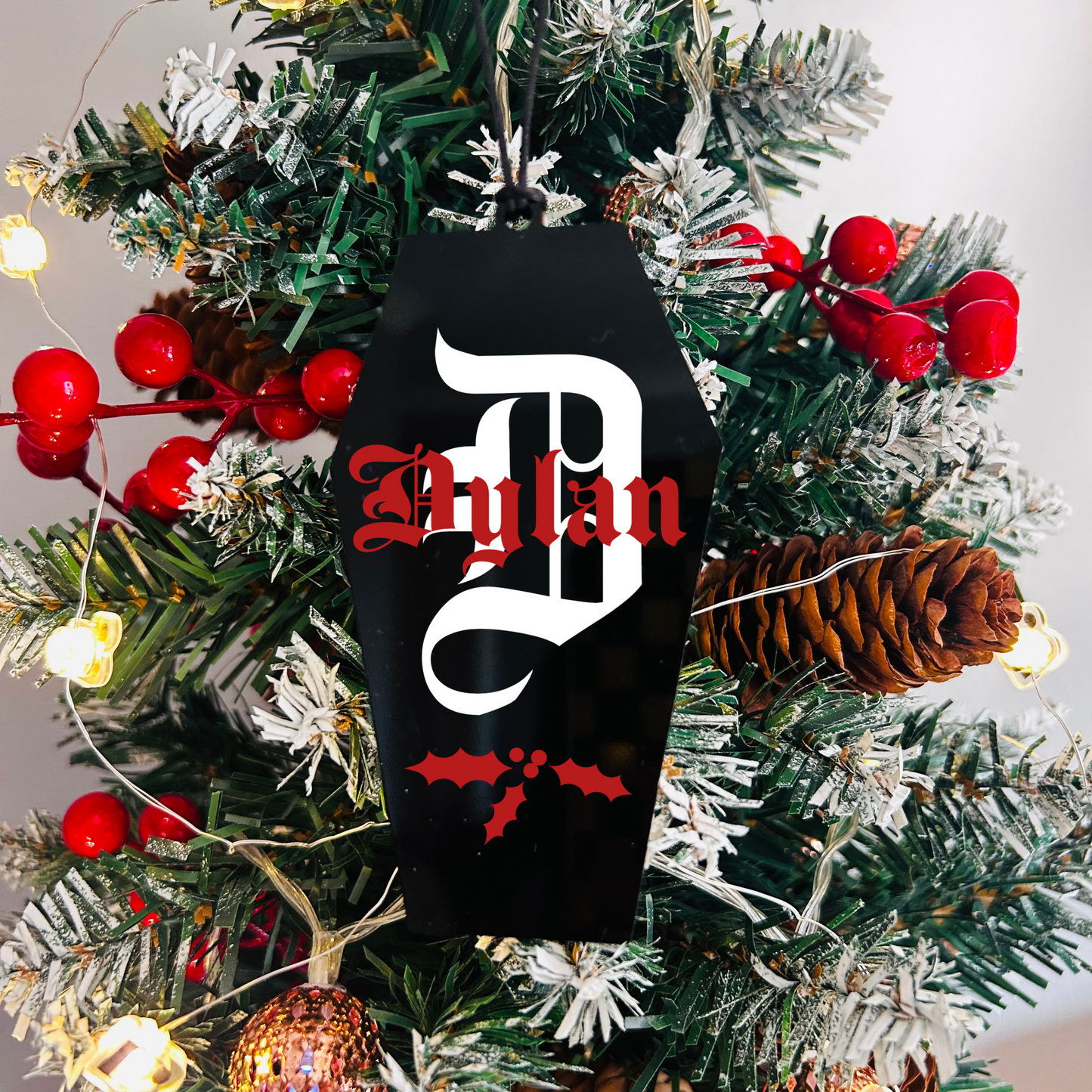 Black Coffin Initial Bauble