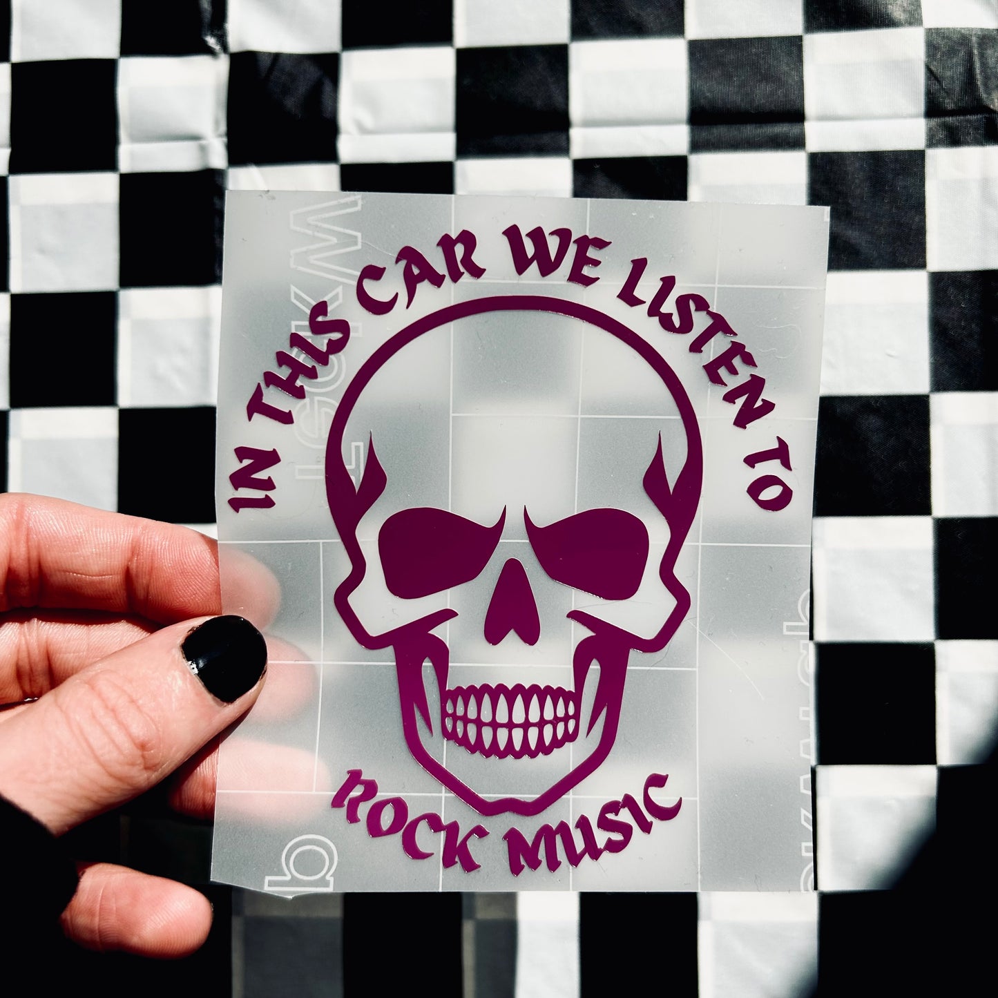 In this car we listen to rock music