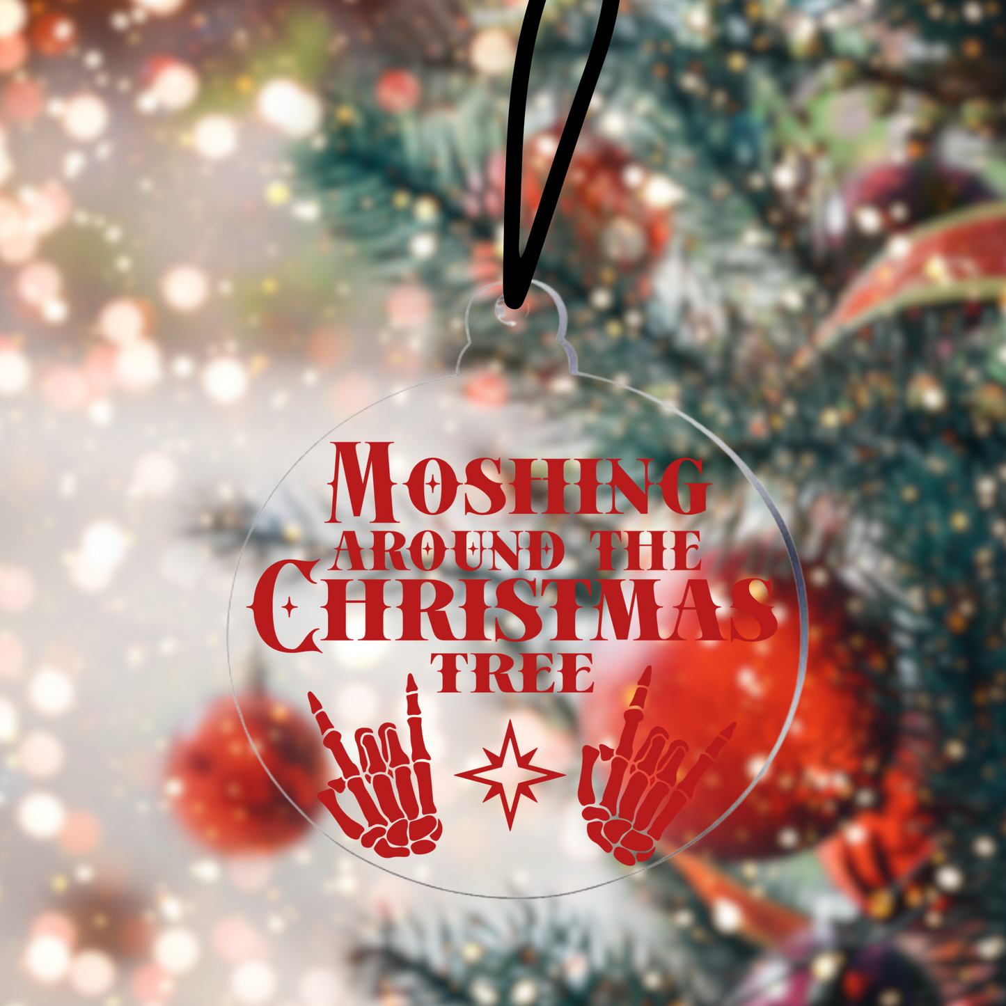Emo Christmas Tree Hanger, Alternative Xmas Decoration, Moshing Around the Christmas Tree, Gothic Christmas Decor, Metalhead Ornament