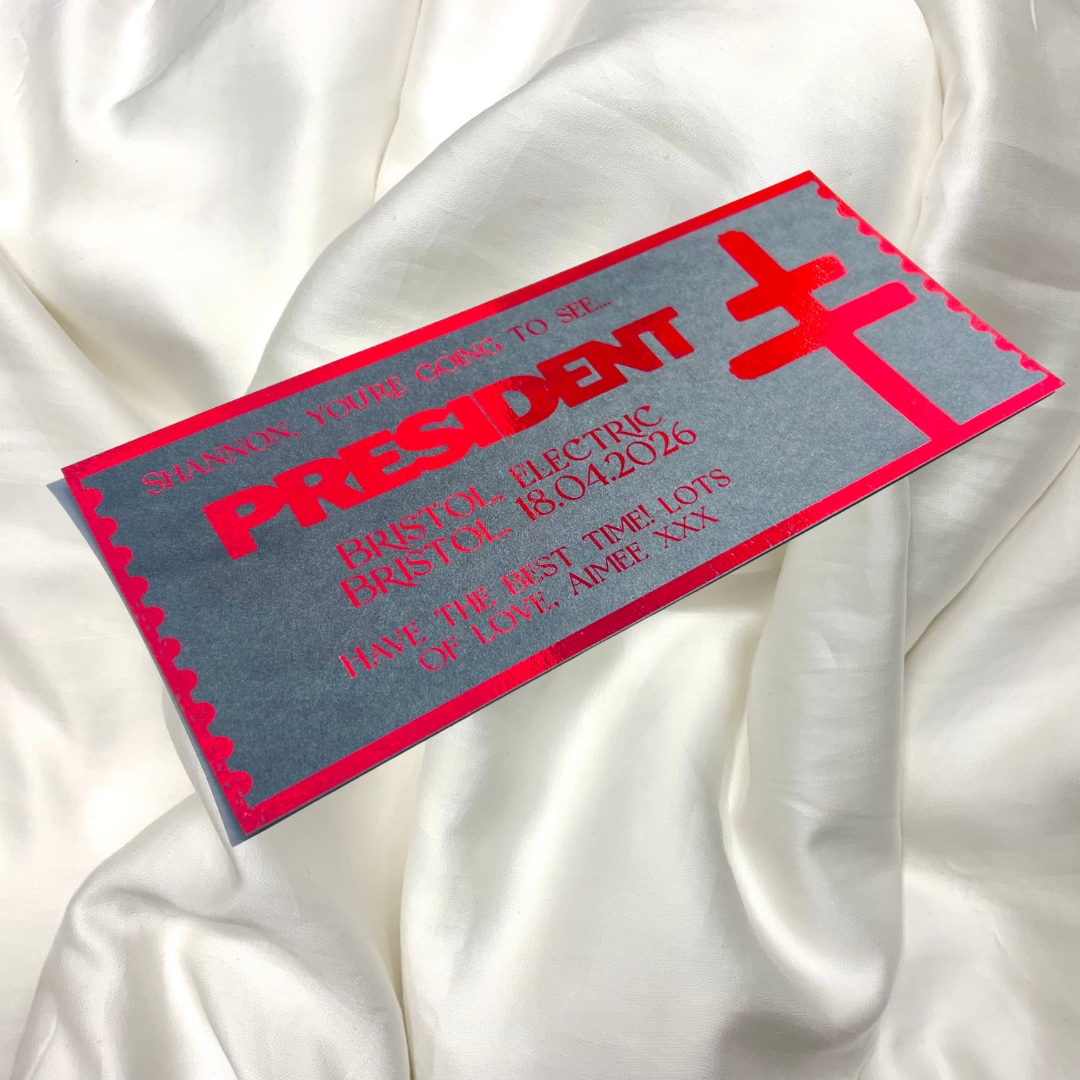 Personalised President Souvenir Ticket