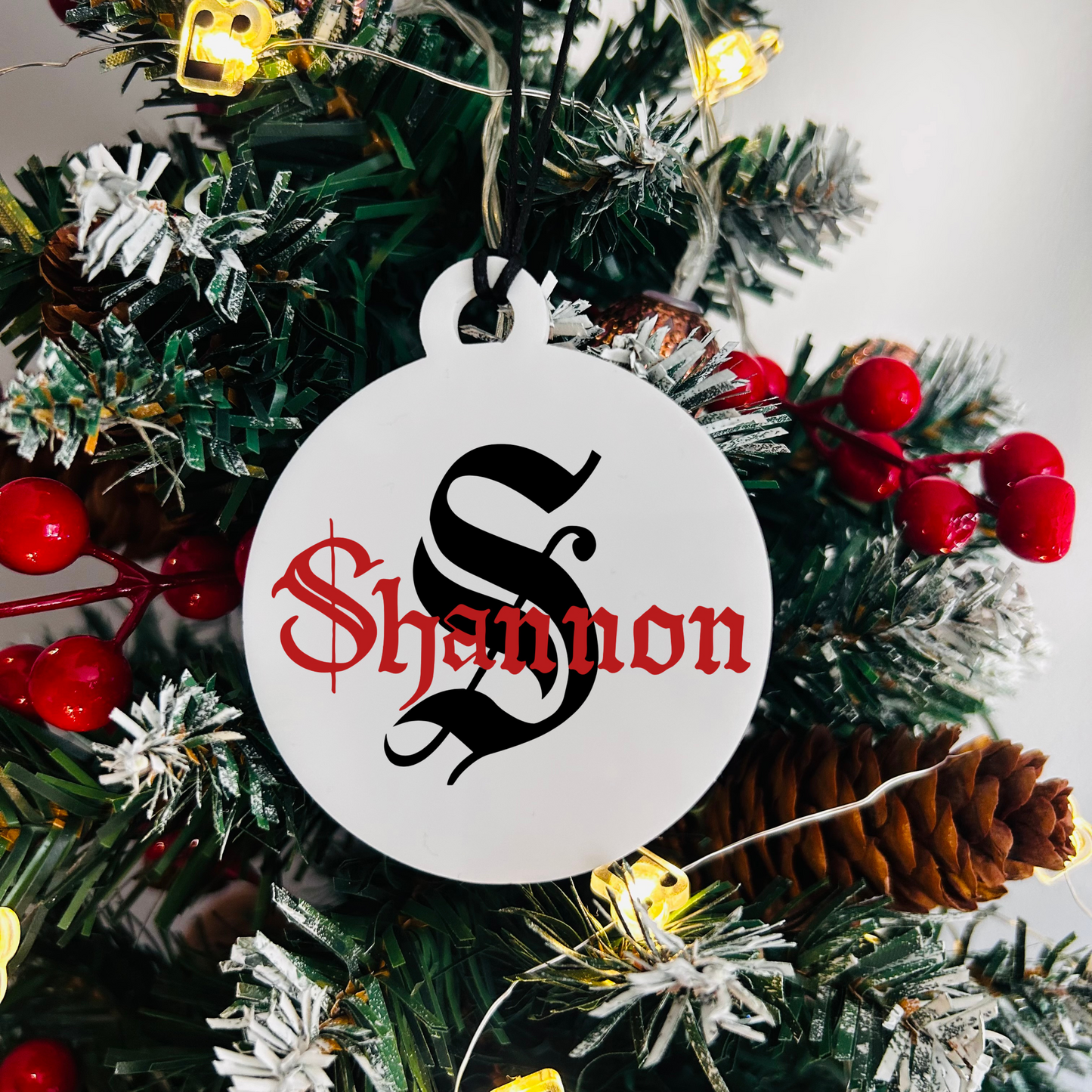 Initial Bauble - White Circle