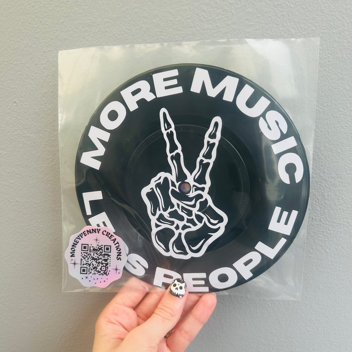 More Music Less People - Vinyl Record Wall Hanging
