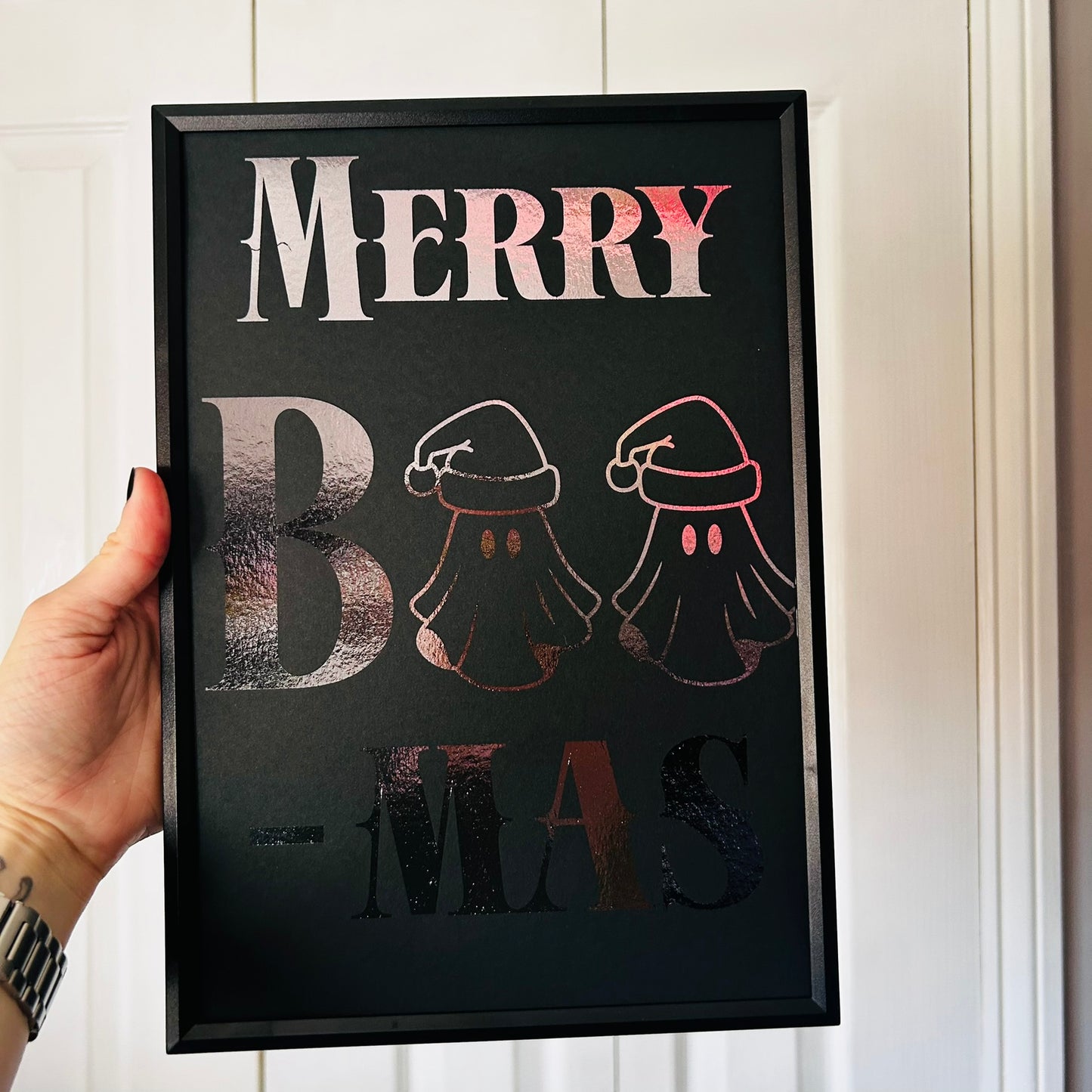 Merry Boo-mas - Foiled Christmas Print