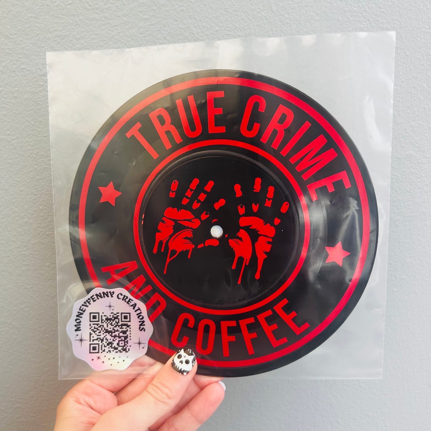 True Crime and Coffee - Vinyl Record Wall Hanging