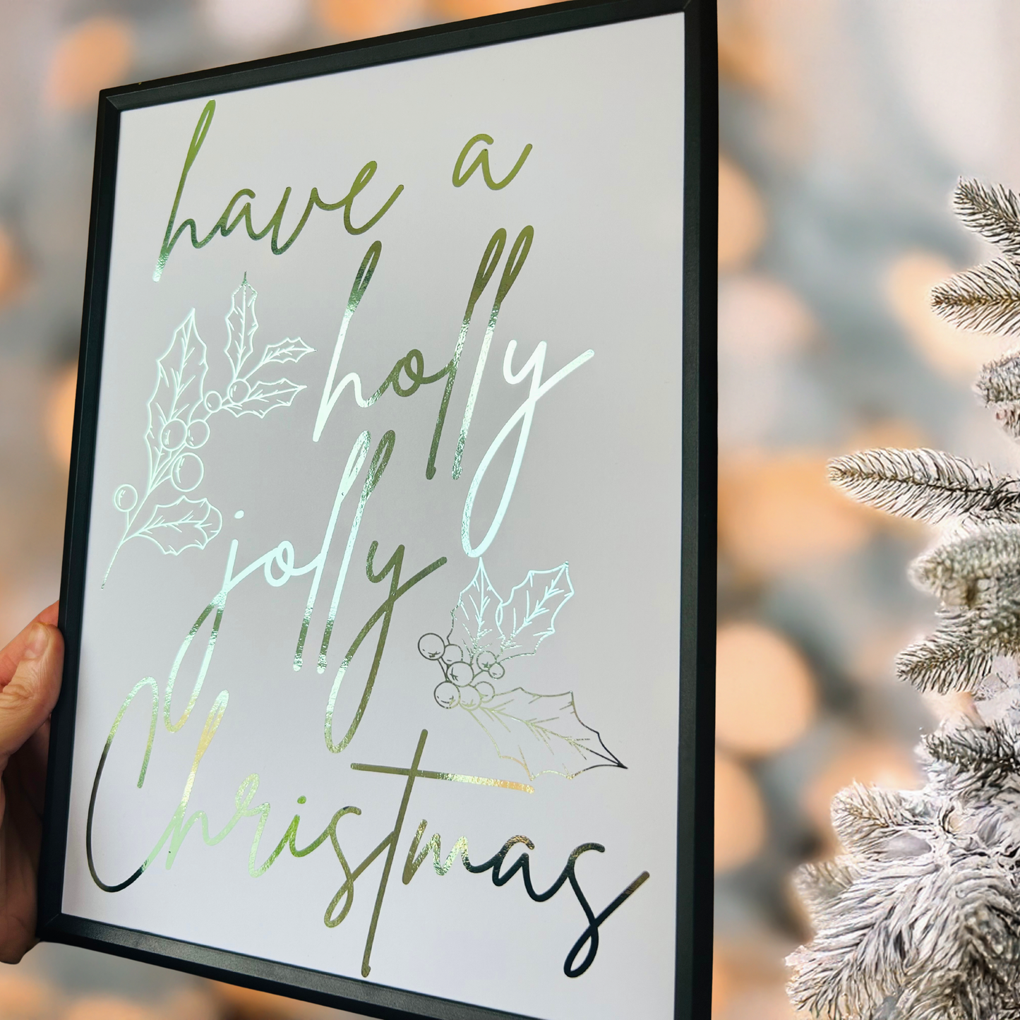 Holly Jolly Christmas Foiled Print