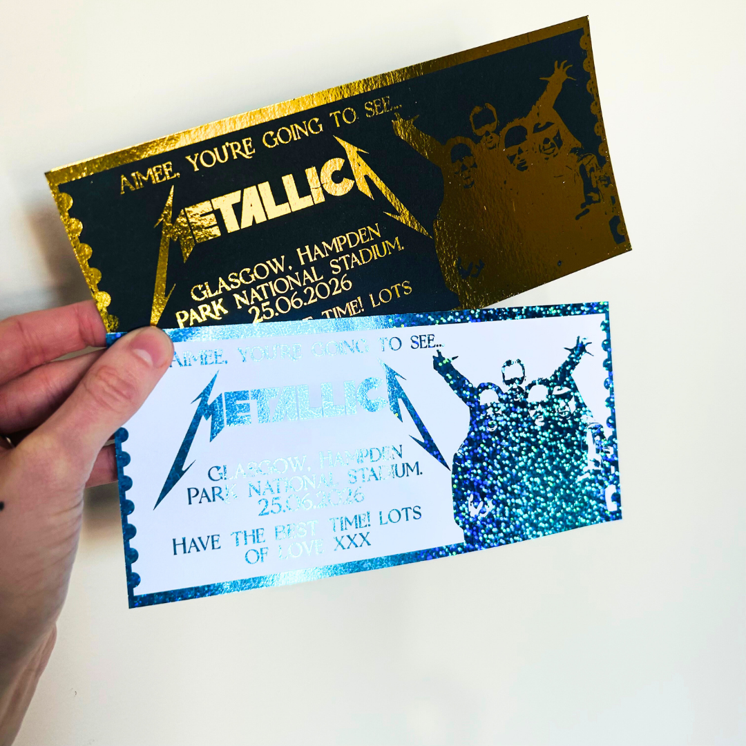 Personalised Metallica Souviner Ticket