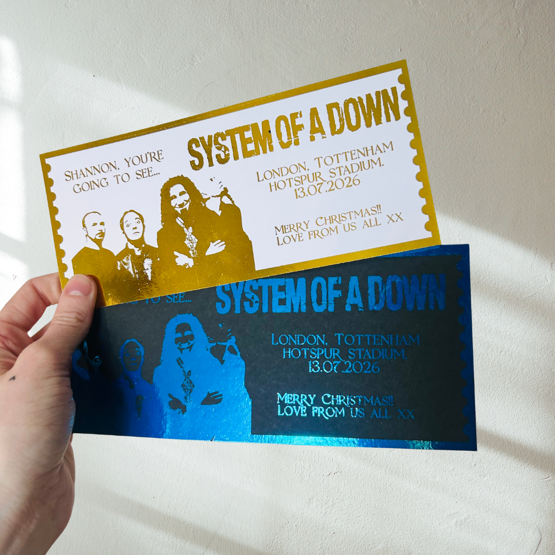 Personalised System Of A Down Souviner Ticket