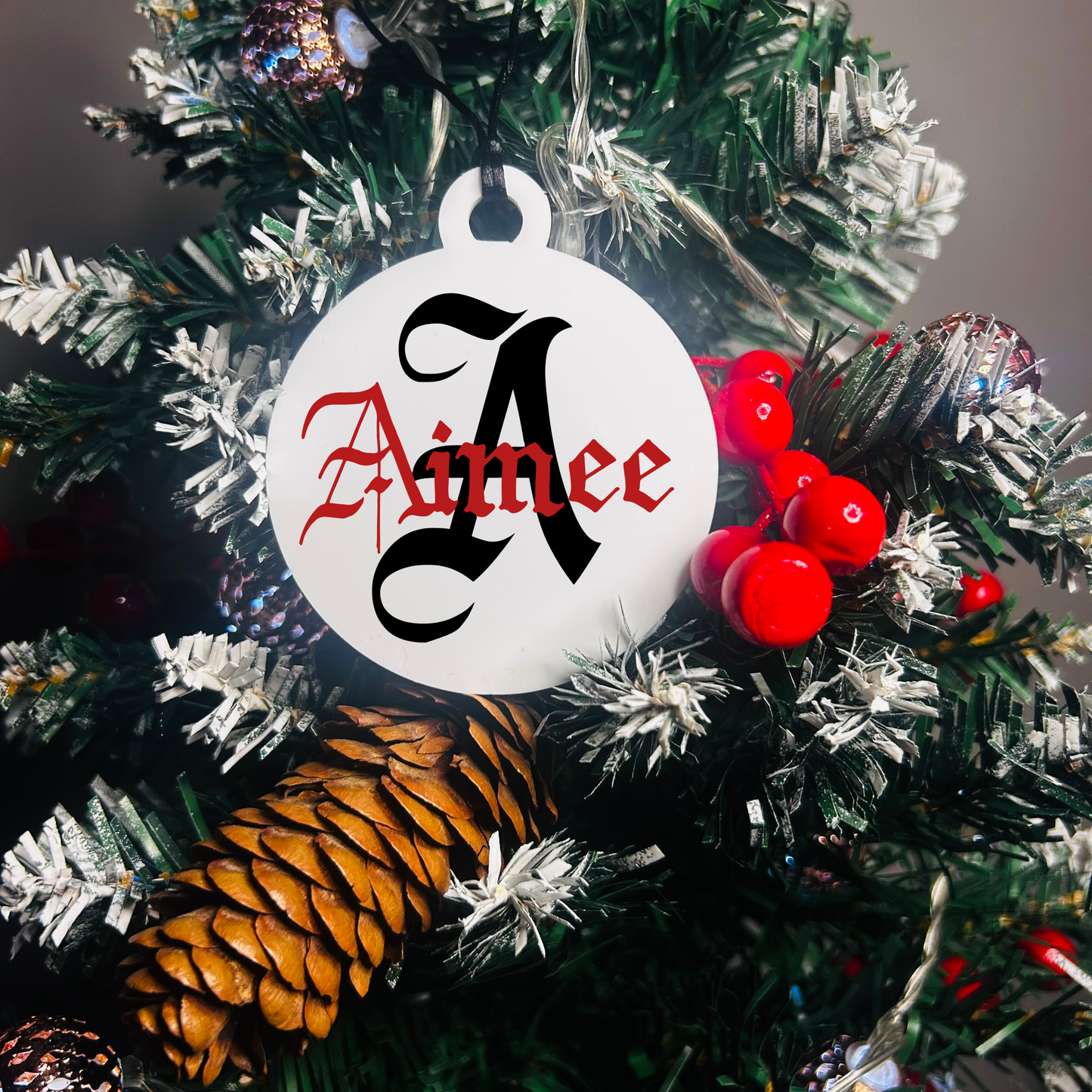 Initial Bauble - White Circle