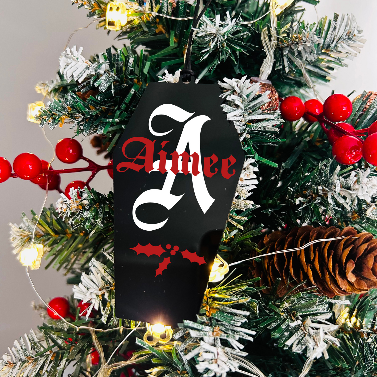 Black Coffin Initial Bauble