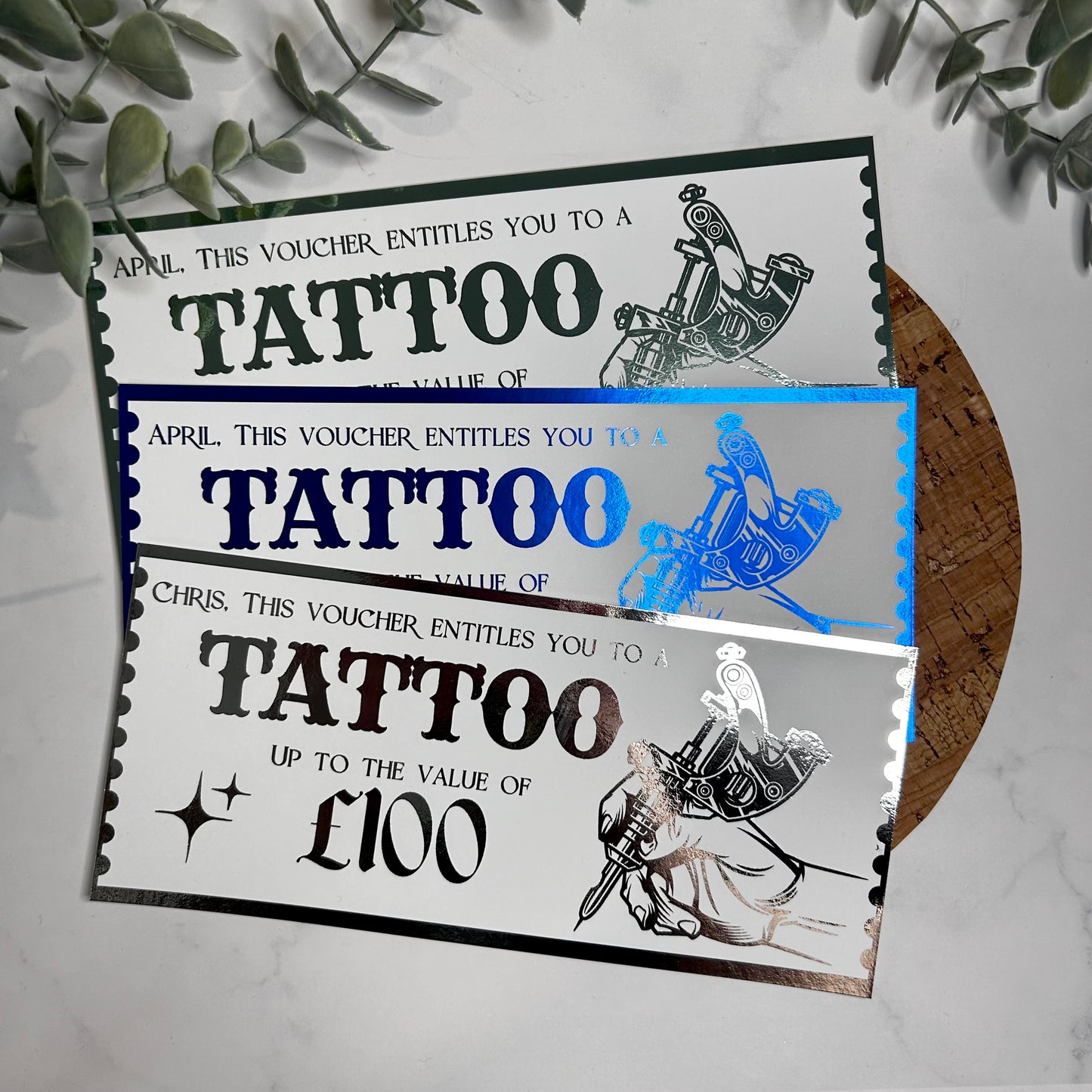 Personalised Tattoo Voucher - Tattoo Gun Design