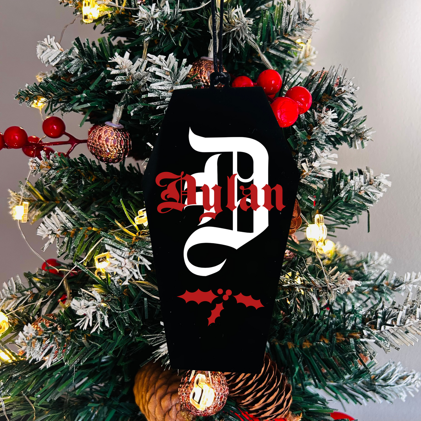 Black Coffin Initial Bauble