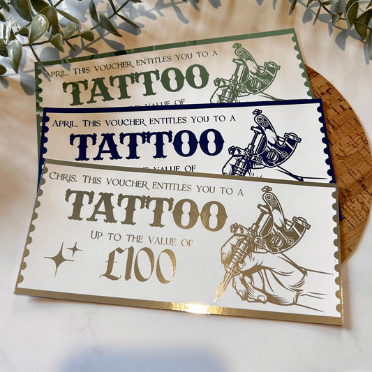 Personalised Tattoo Voucher - Tattoo Gun Design