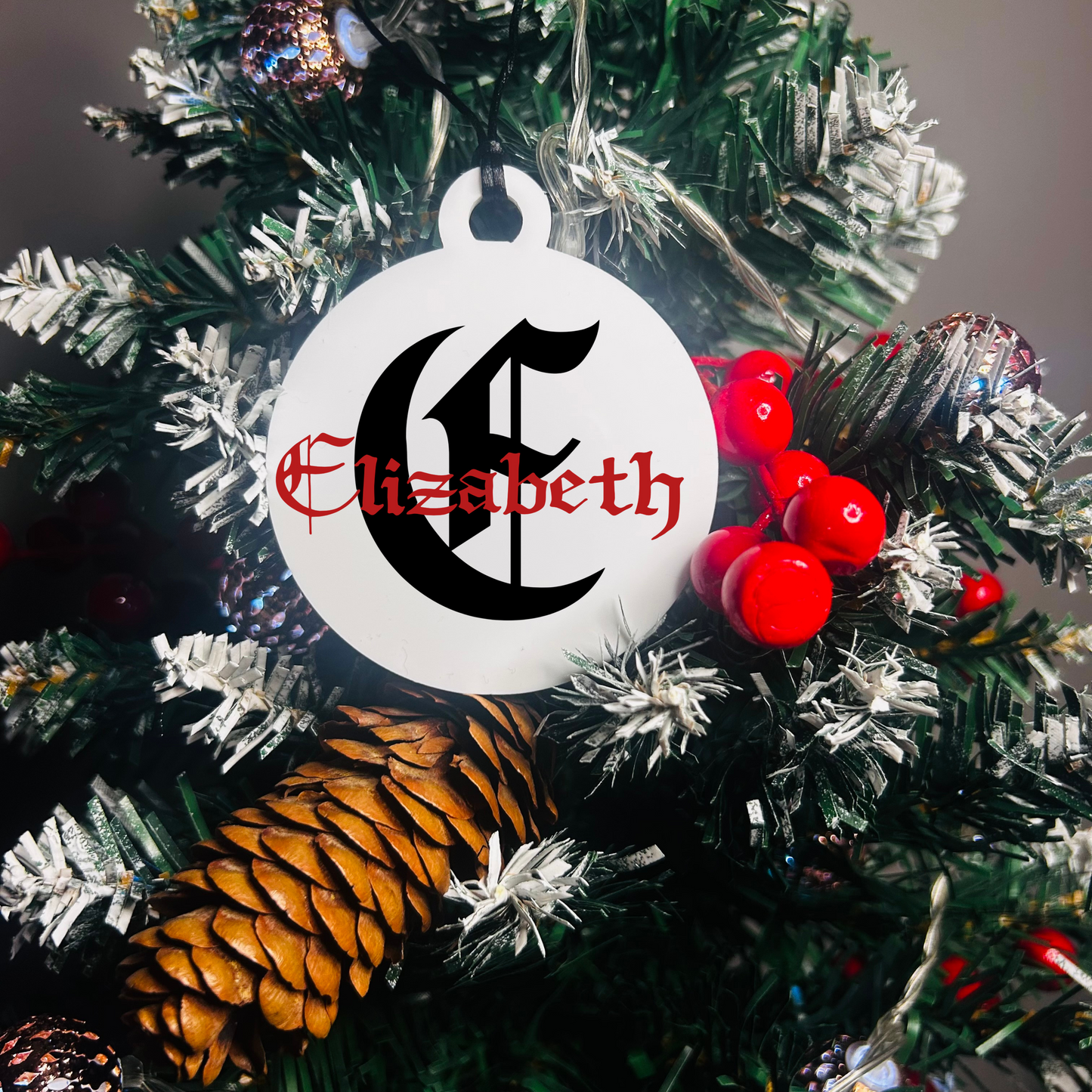 Initial Bauble - White Circle