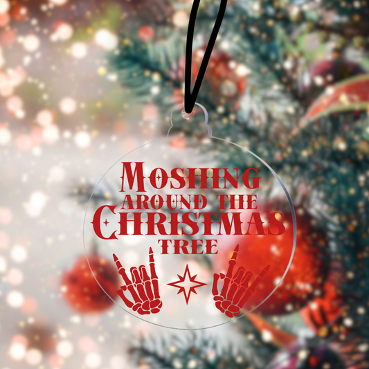Emo Christmas Tree Hanger, Alternative Xmas Decoration, Moshing Around the Christmas Tree, Gothic Christmas Decor, Metalhead Ornament
