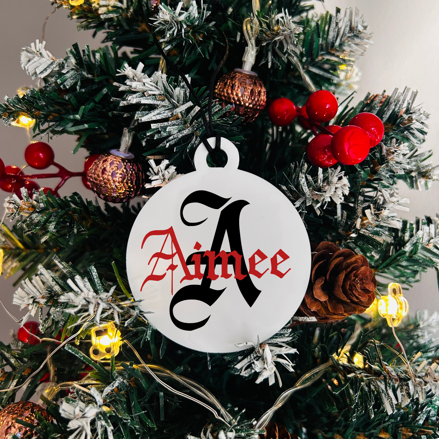 Initial Bauble - White Circle