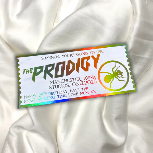 Personalised Prodigy Souvenir Ticket