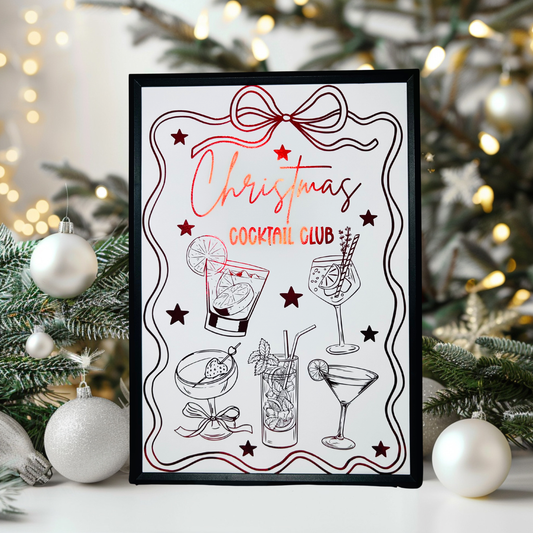 Christmas Cocktail Foiled Print