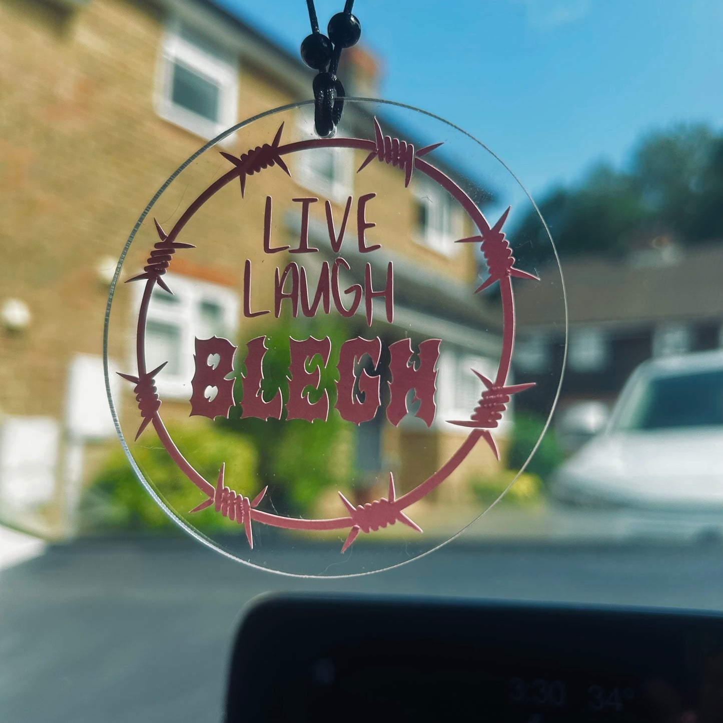 Live Laugh Blegh - Car Hanger