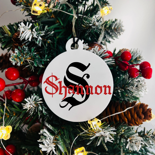 Initial Bauble - White Circle