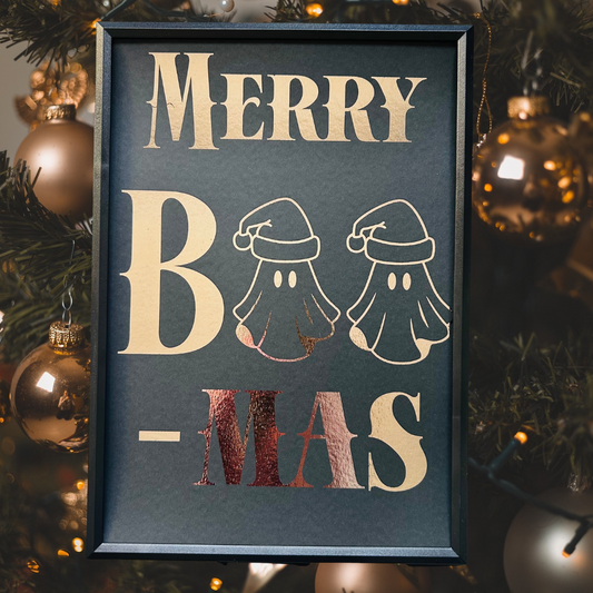 Merry Boo-mas - Foiled Christmas Print