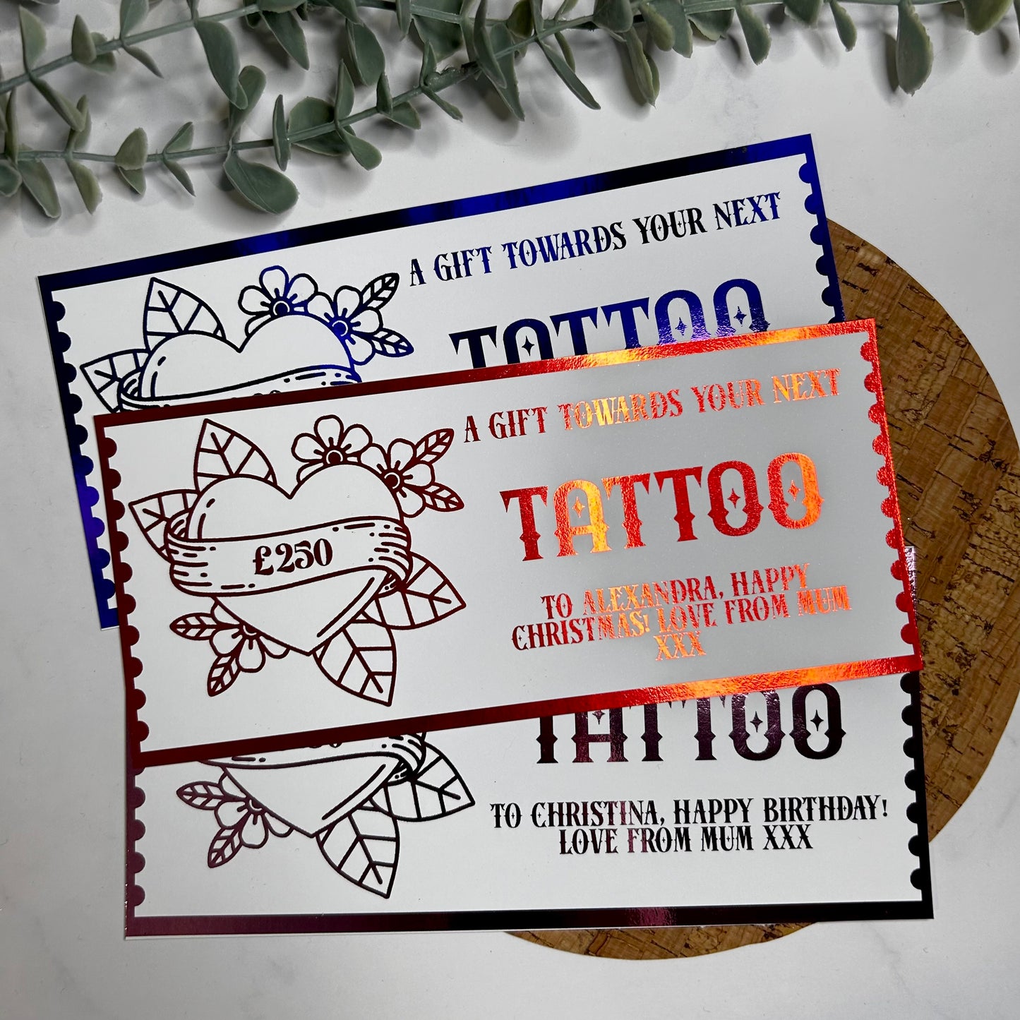 Personalised Tattoo Voucher (heart design)