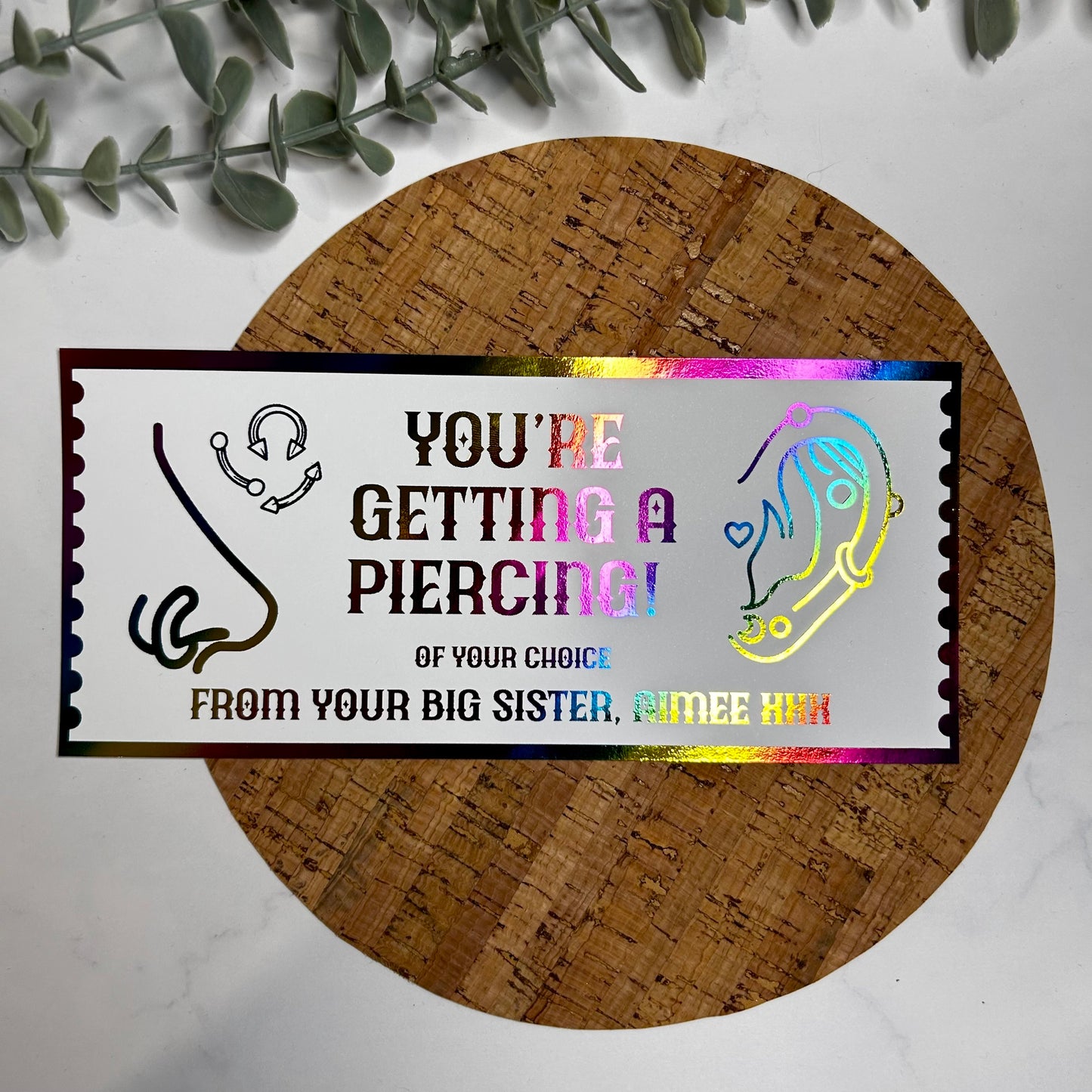 Personalised Piercing Voucher