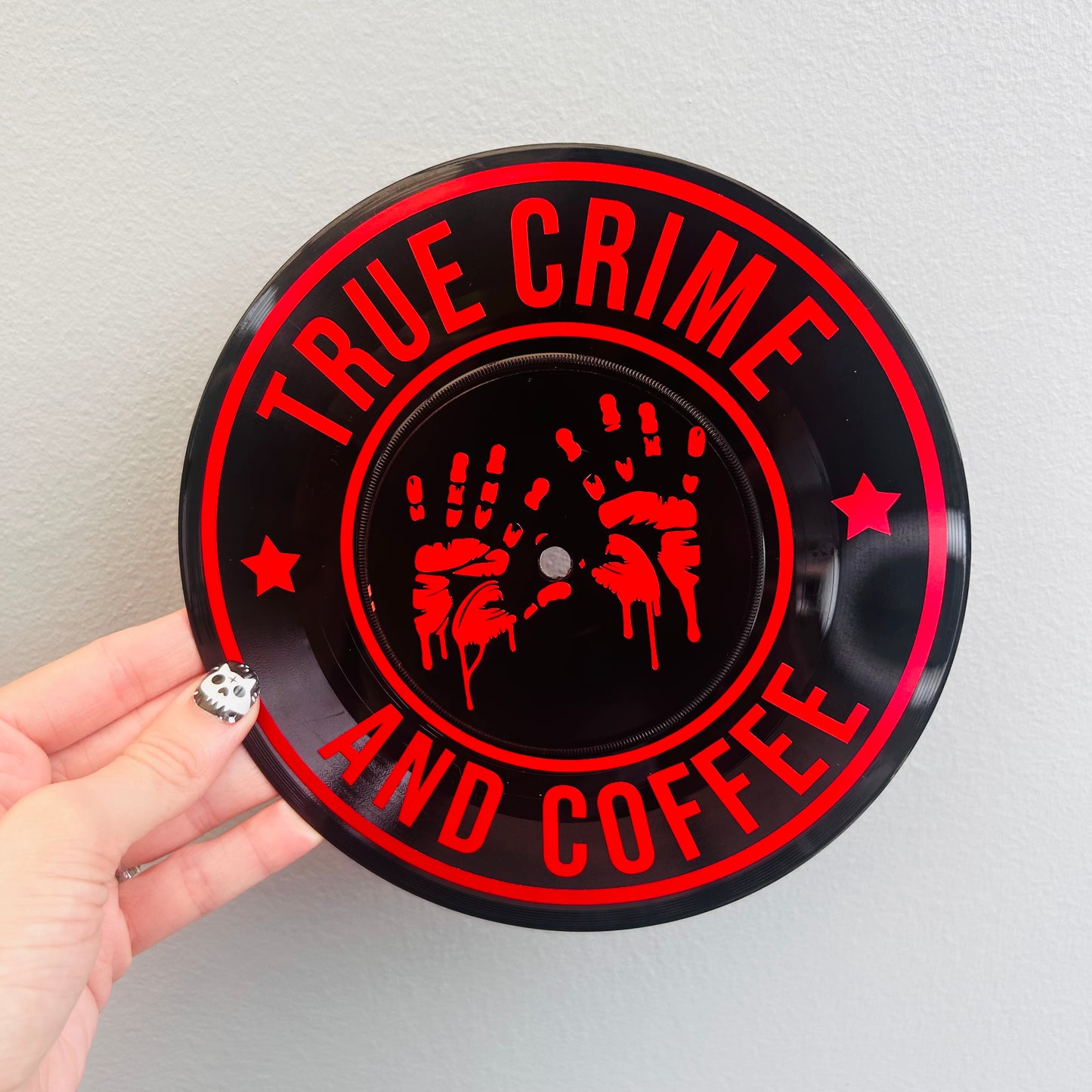 True Crime and Coffee - Vinyl Record Wall Hanging
