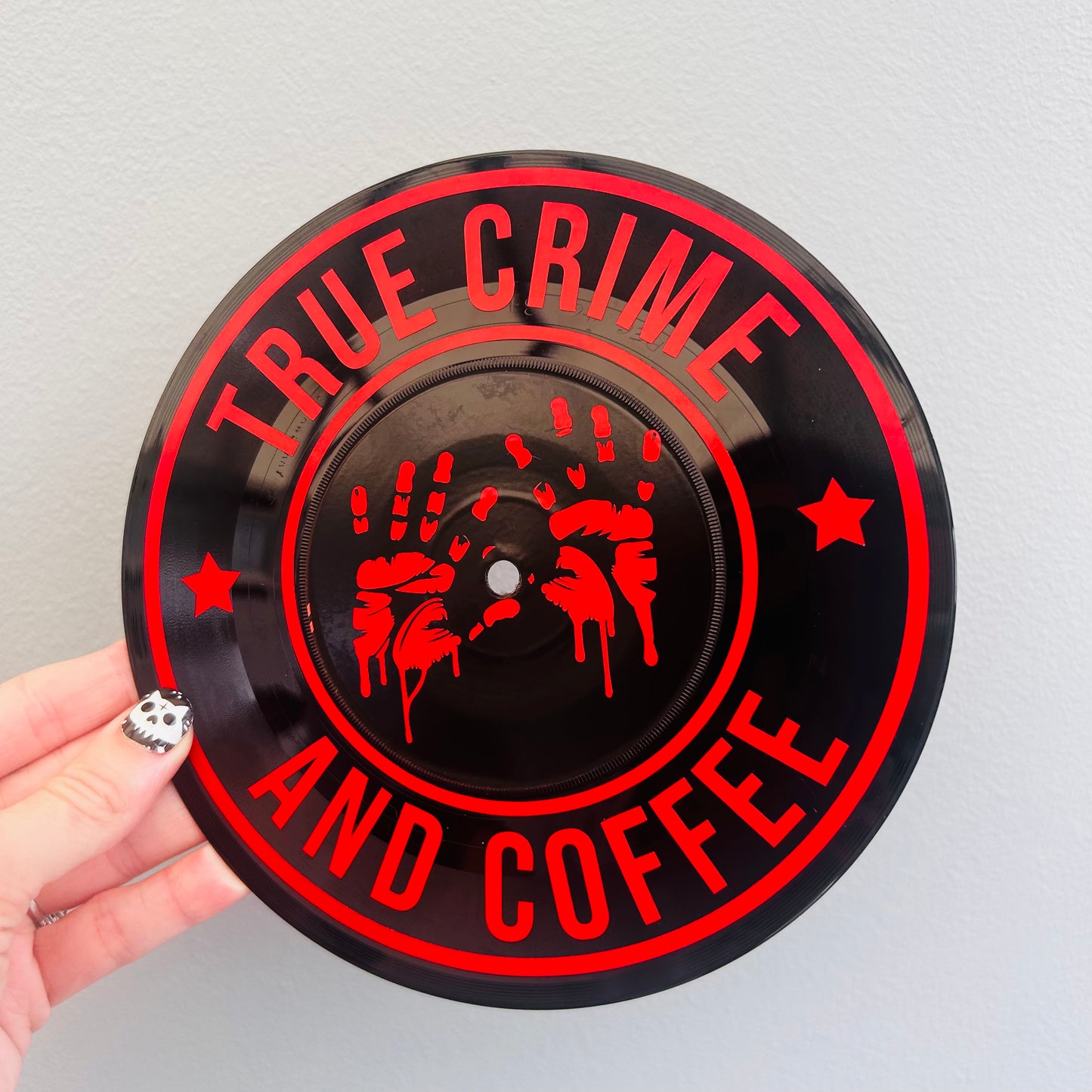 True Crime and Coffee - Vinyl Record Wall Hanging