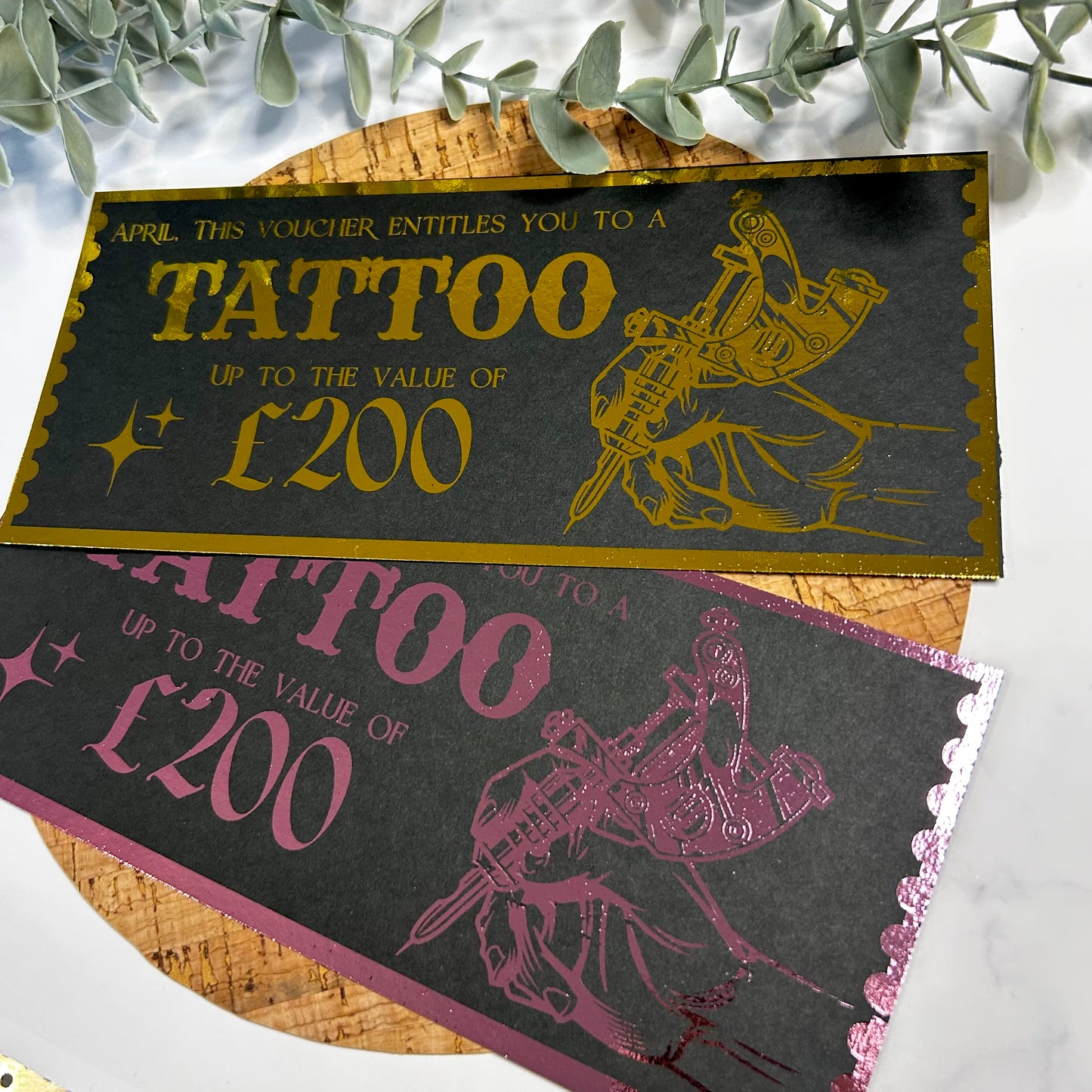 Personalised Tattoo Voucher - Tattoo Gun Design