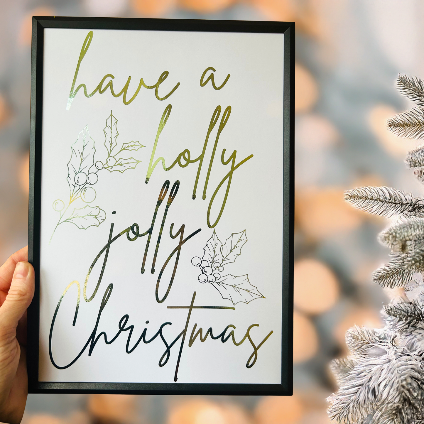 Holly Jolly Christmas Foiled Print