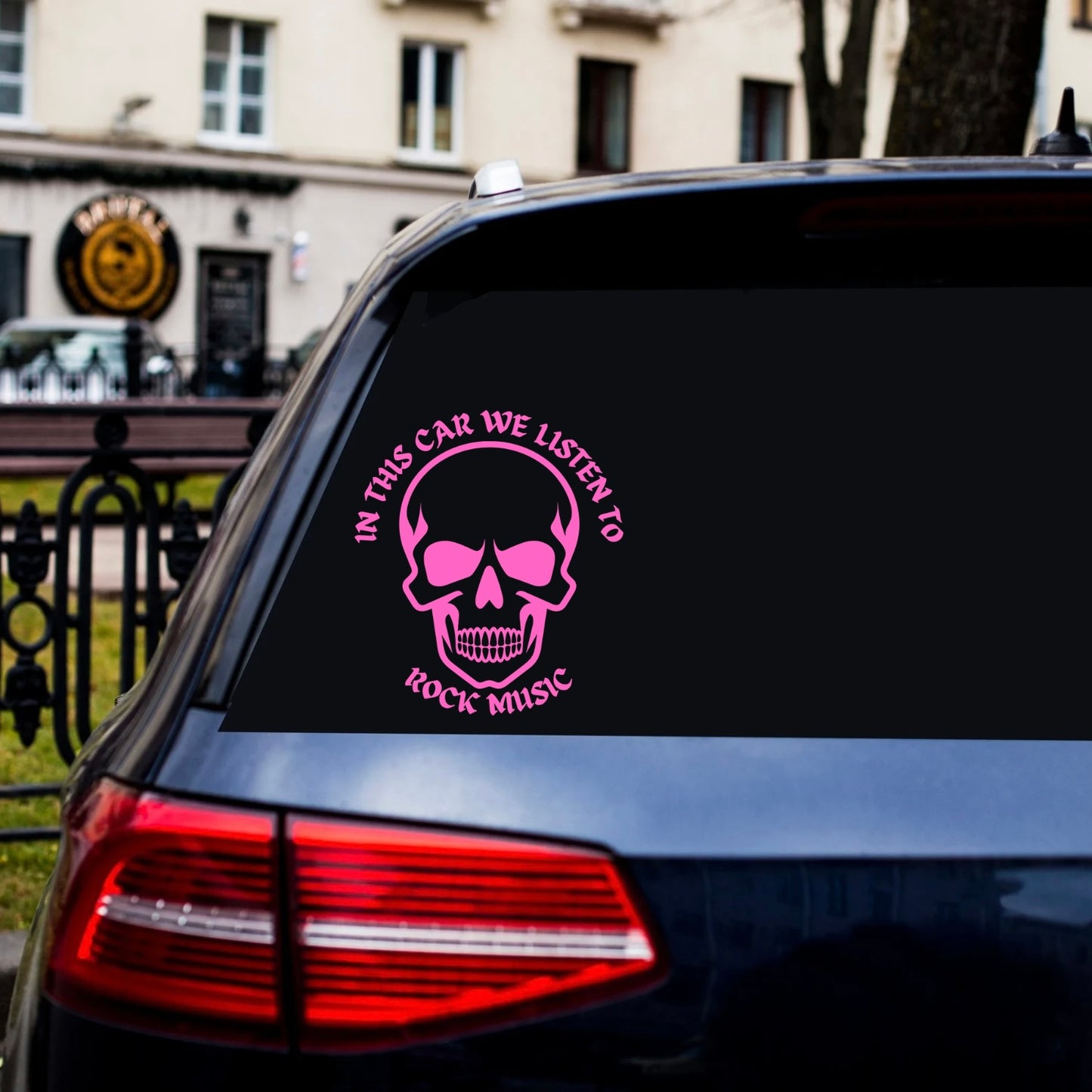 In this car we listen to rock music