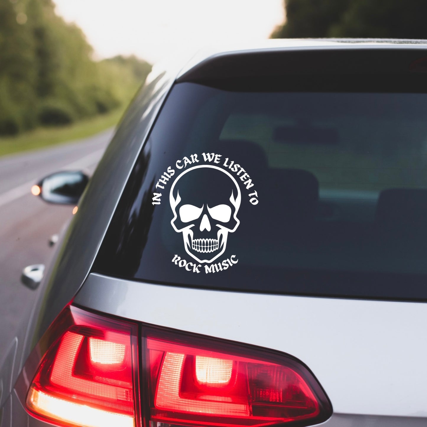 In this car we listen to rock music