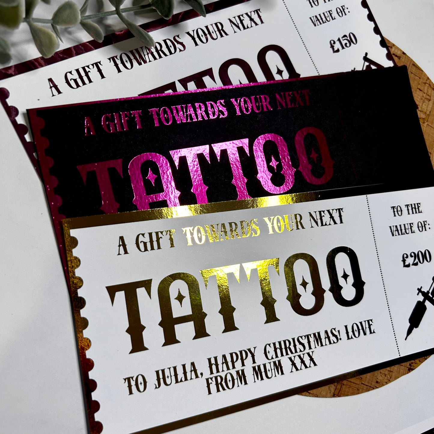 Personalised Tattoo Voucher - Tattoo Gun Design