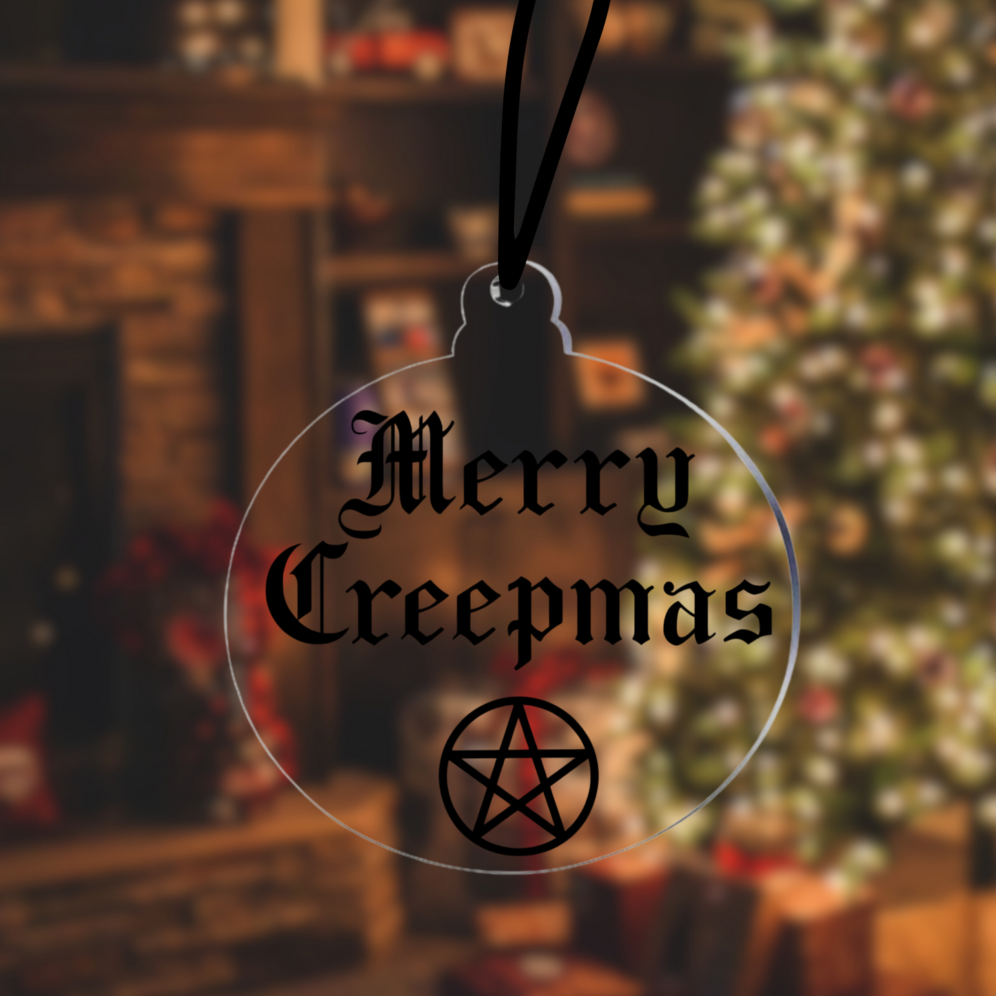Merry Creepmas, Gothic Christmas Tree Hanger, Witchy Xmas Decor, Alternative Christmas Ornament, Acrylic Tree Decoration, Emo Christmas