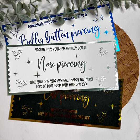 Personalised Piercing Voucher