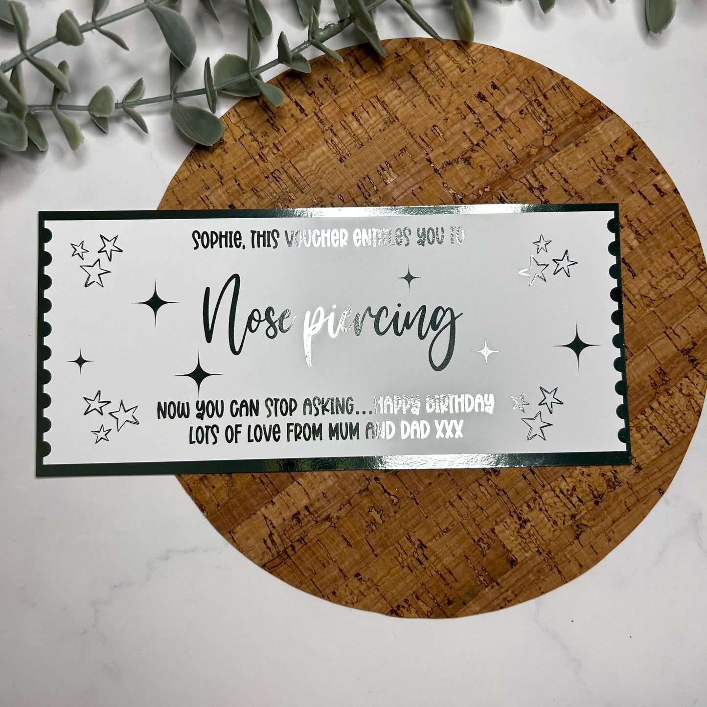Personalised Piercing Voucher