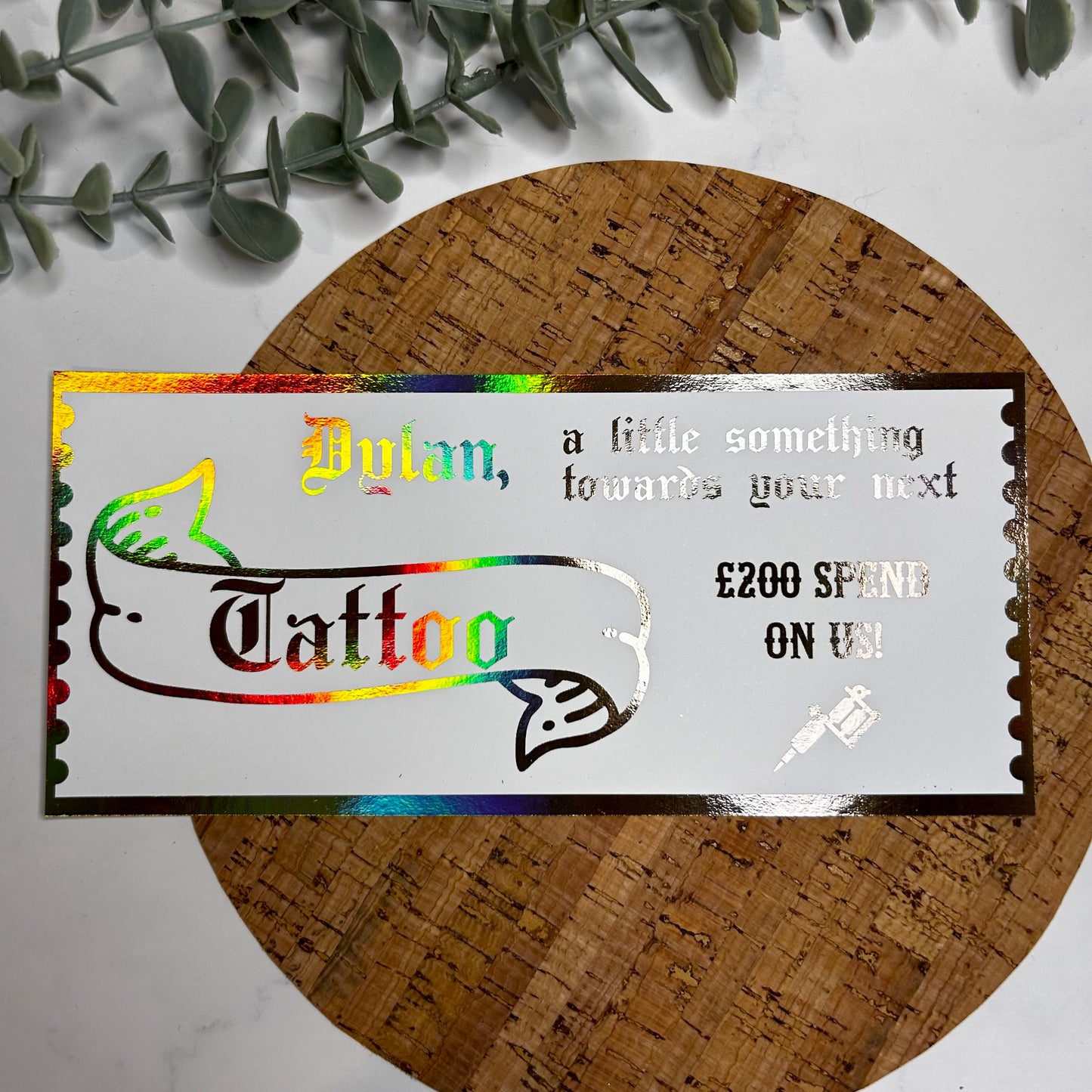 Personalised Tattoo Voucher - Banner Style