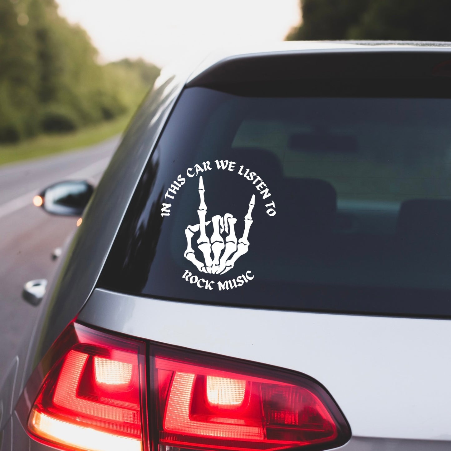 In this car we listen to rock music