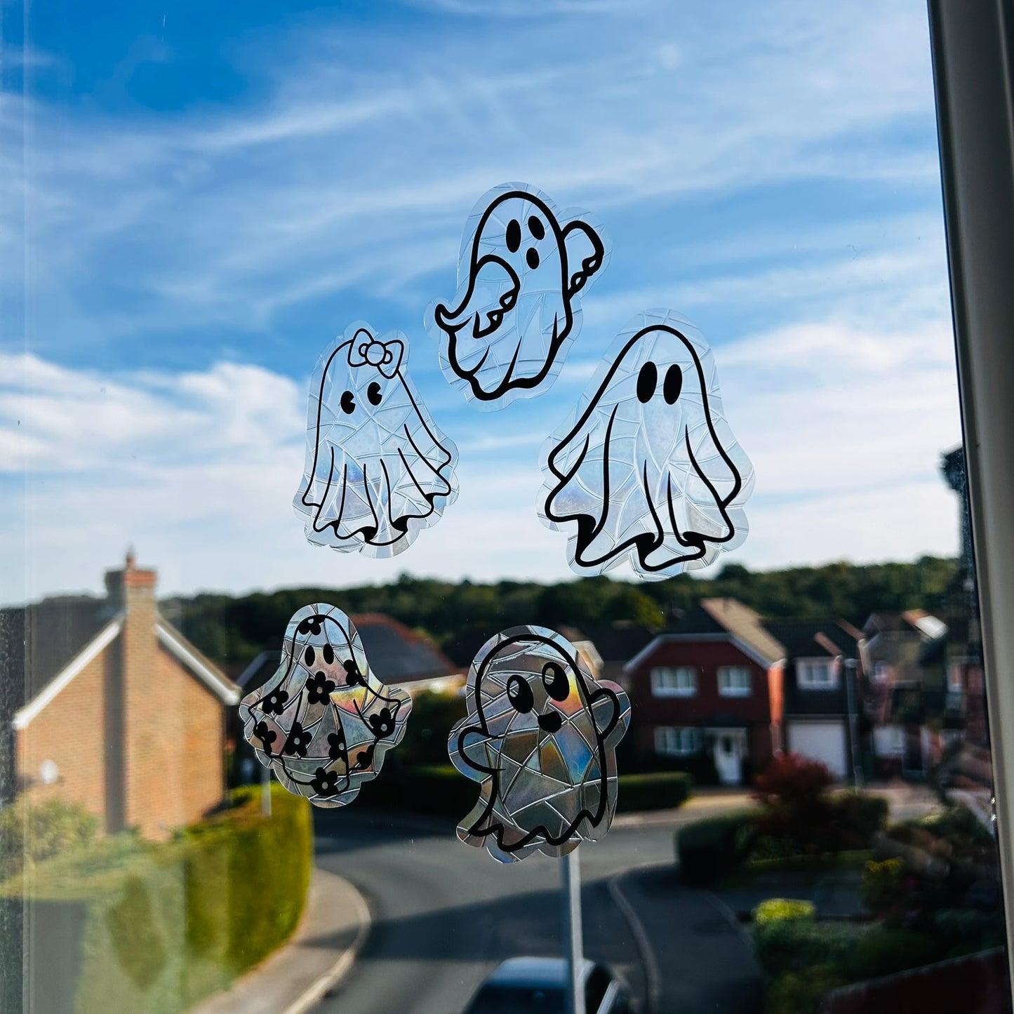 Set Of 5 Ghost Window Sticker - Suncatchers