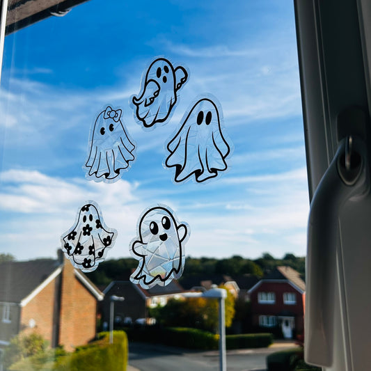 Set Of 5 Ghost Window Sticker - Suncatchers