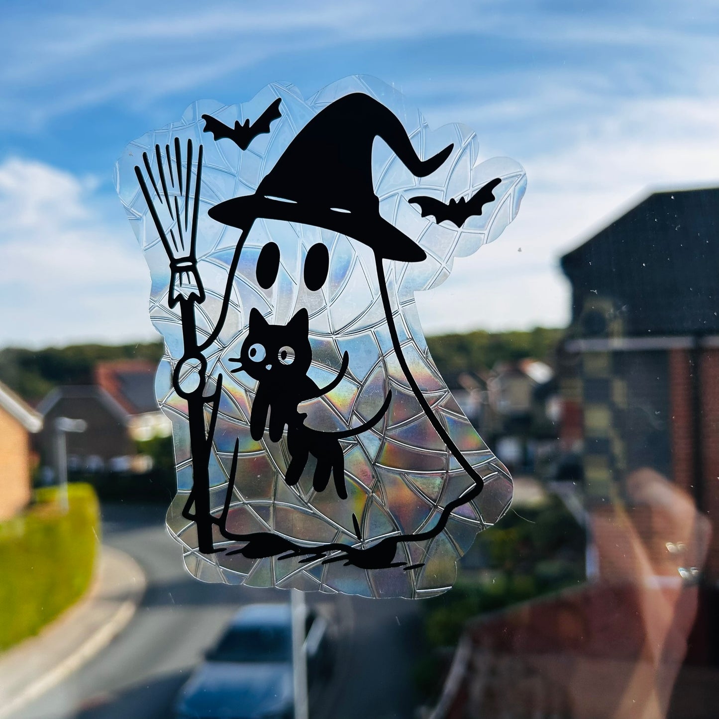 Ghost and cat Window Sticker - Suncatcher