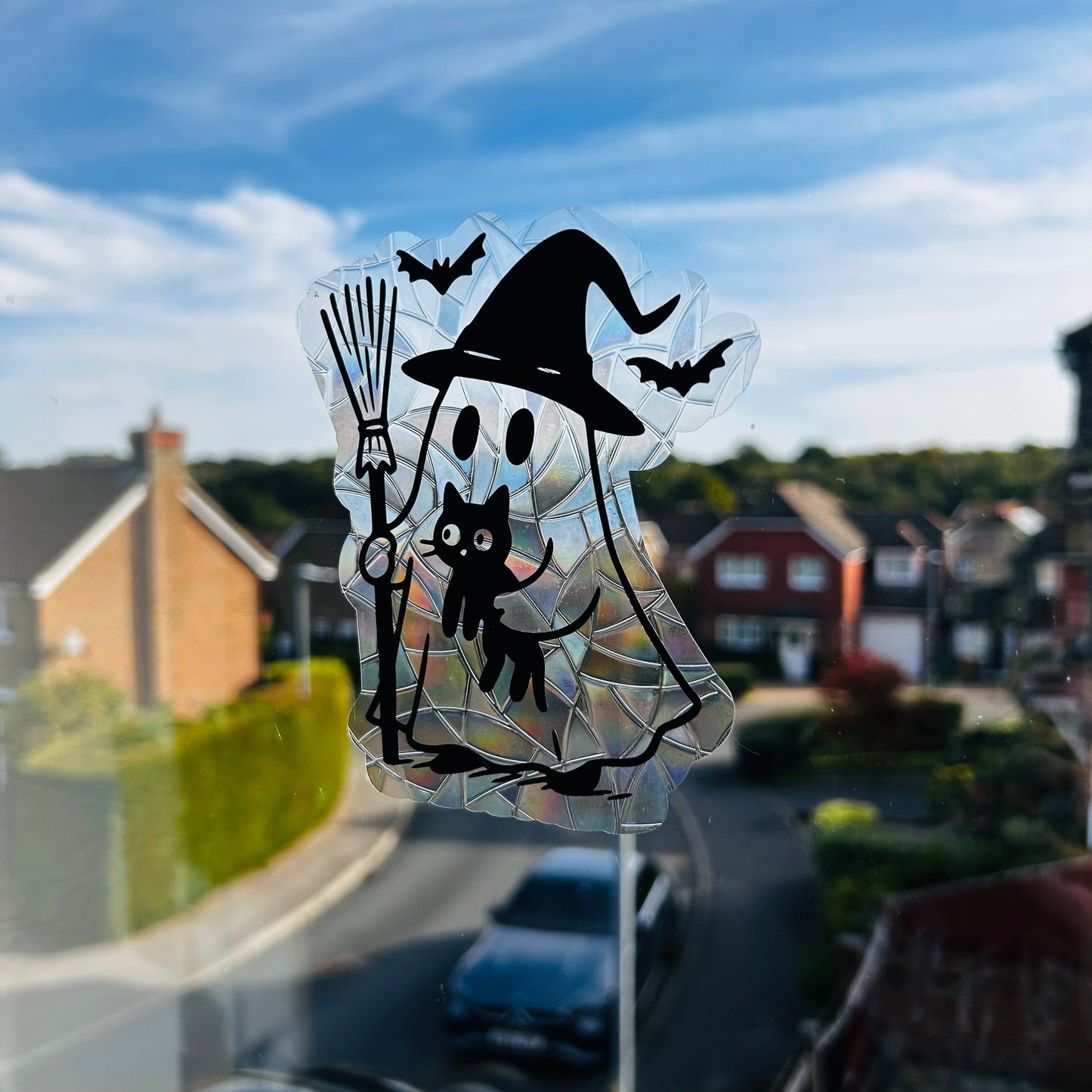 Ghost and cat Window Sticker - Suncatcher