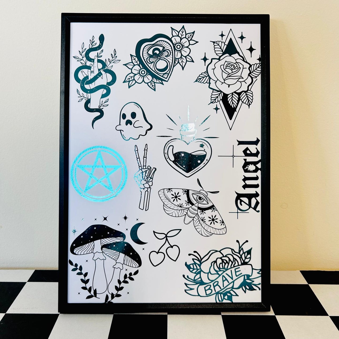 Tattoo Flash Sheet - Foiled Print