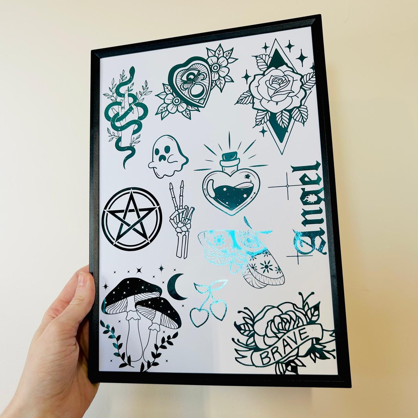 Tattoo Flash Sheet - Foiled Print