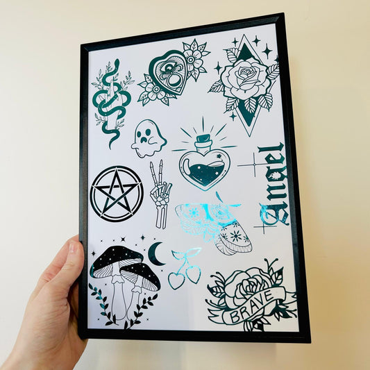 Tattoo Flash Sheet - Foiled Print